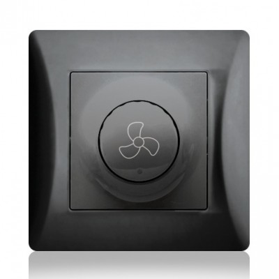 Διακόπτης Dimmer για Ανεμιστήρα 10A Μαύρο Lineme H-Series 50-00112-2